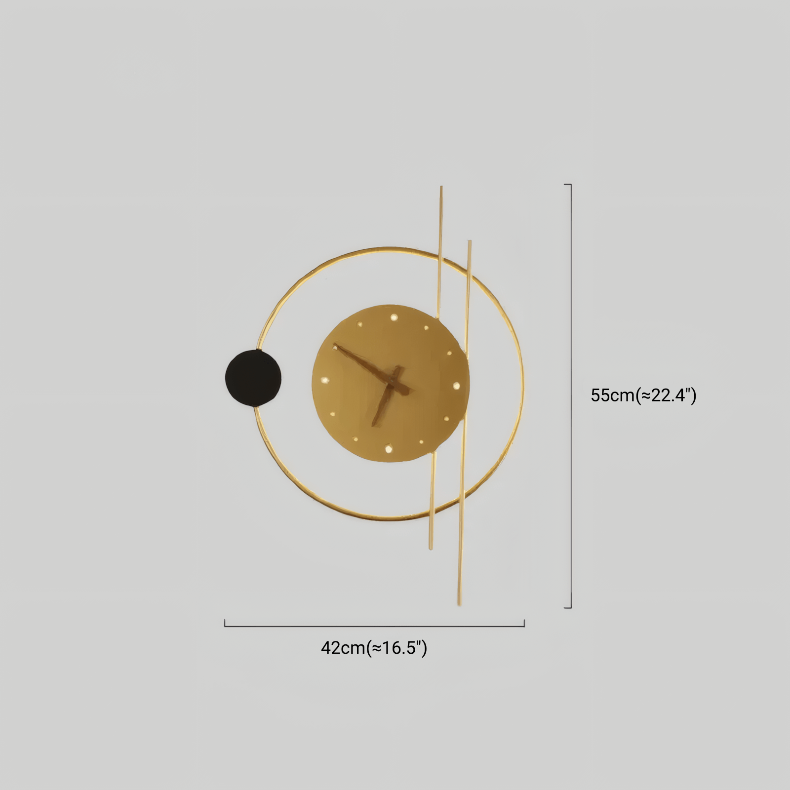 Art Deco Clock Wall Lamp Dimension