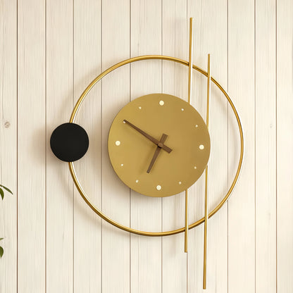 Irondale Art Deco Wall Lamp – Black/Gold Clock-Inspired Design for Living Room