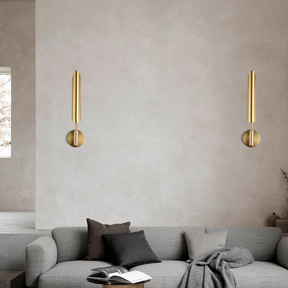 Excelis Moderne lineare Wandleuchte - Goldfarbenes Metall &amp; Glas für Garten/Flur