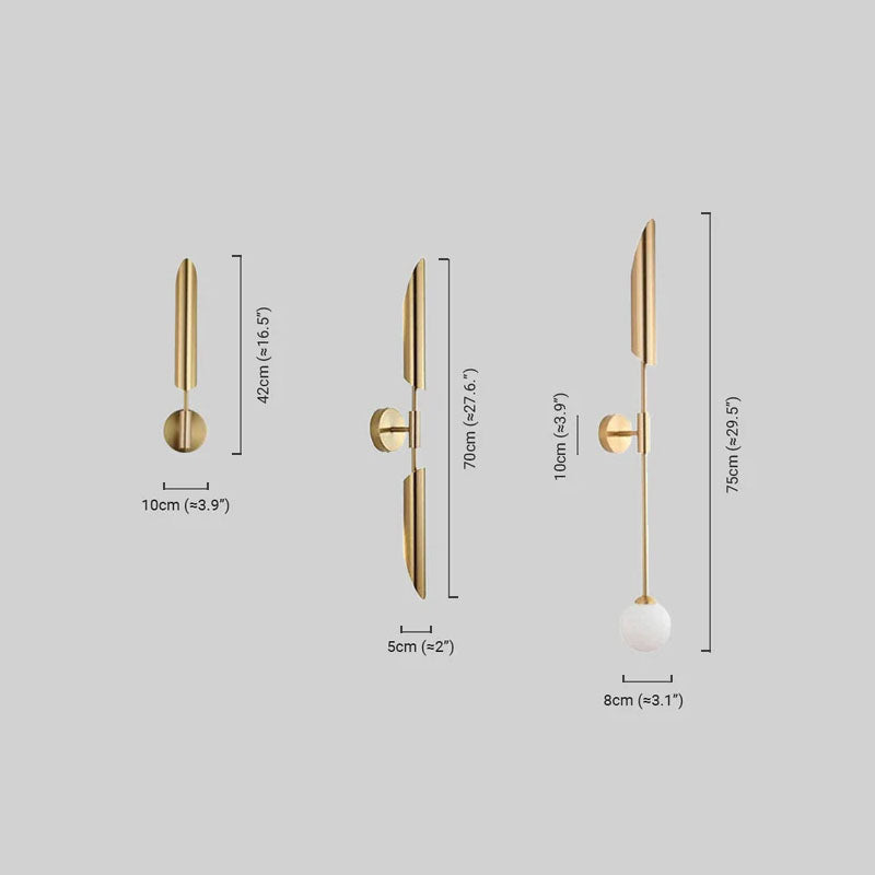 Modern Gold Wall Lamp Metal Glass