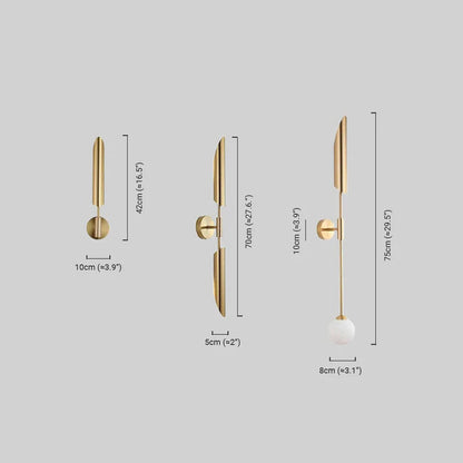 Modern Gold Wall Lamp Metal Glass