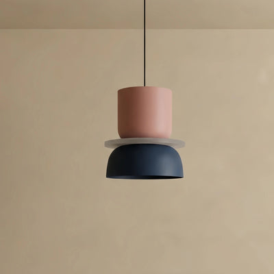 Art Deco Contrast Color Pendant Light - Metal Design for Dining Room