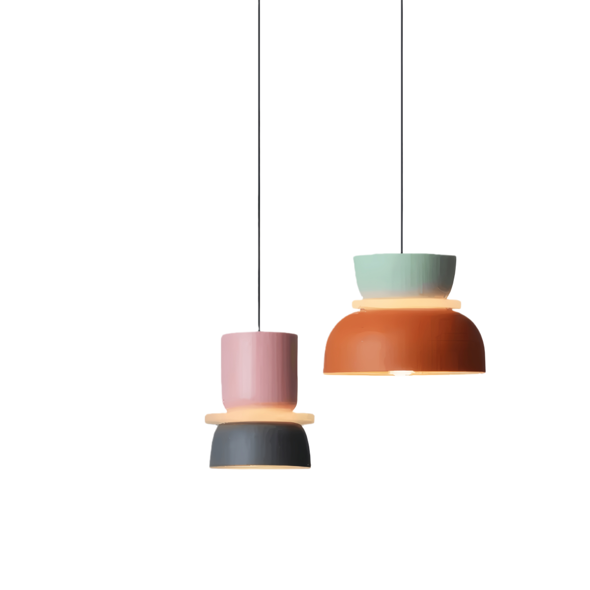Art Deco Contrast Color Pendant Light
