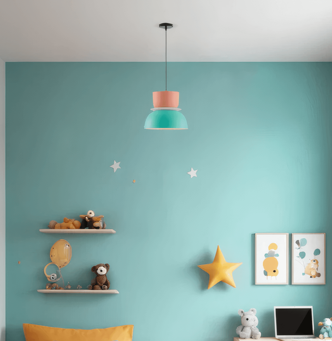 Morandia Art Deco Contrast Color Pendant Light - Metal Design for Dining Room