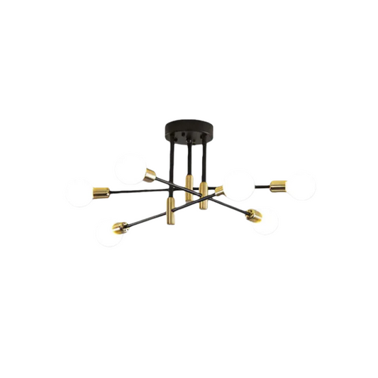 Nebula Modern Branching Chandelier – Black/Gold Metal Fixture 4/6/8 Heads Living Room