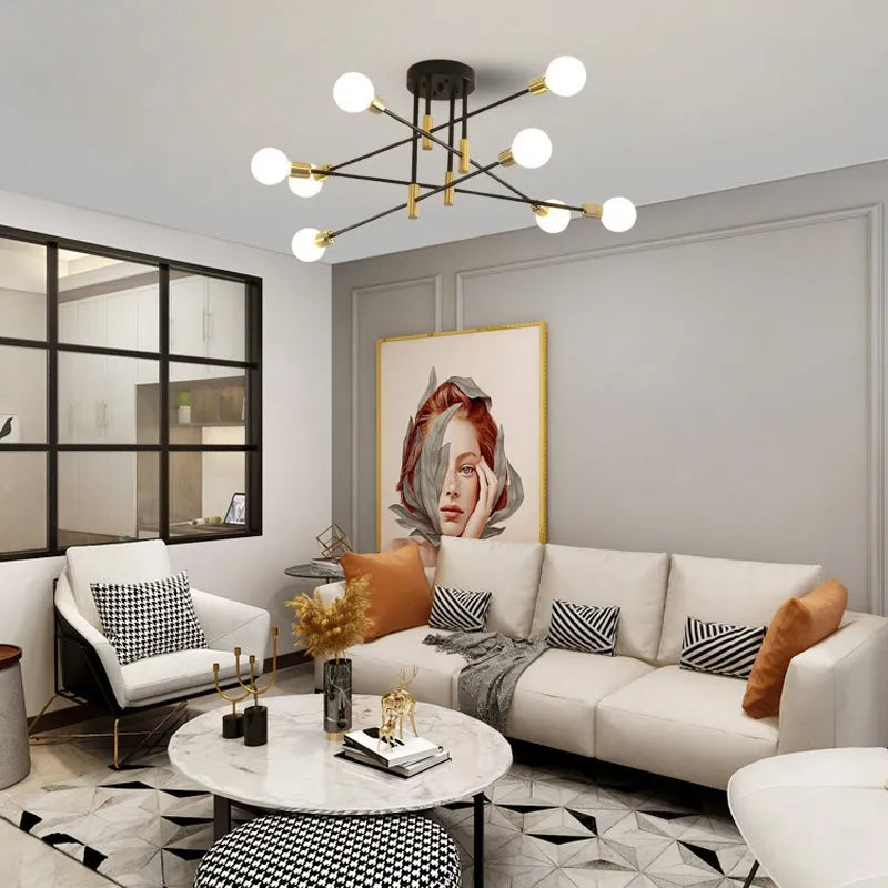 Modern Branching Chandelier