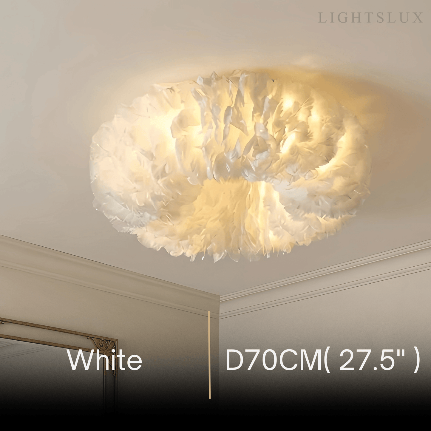 Lunara Art Deco Round Ceiling Light Art Feather