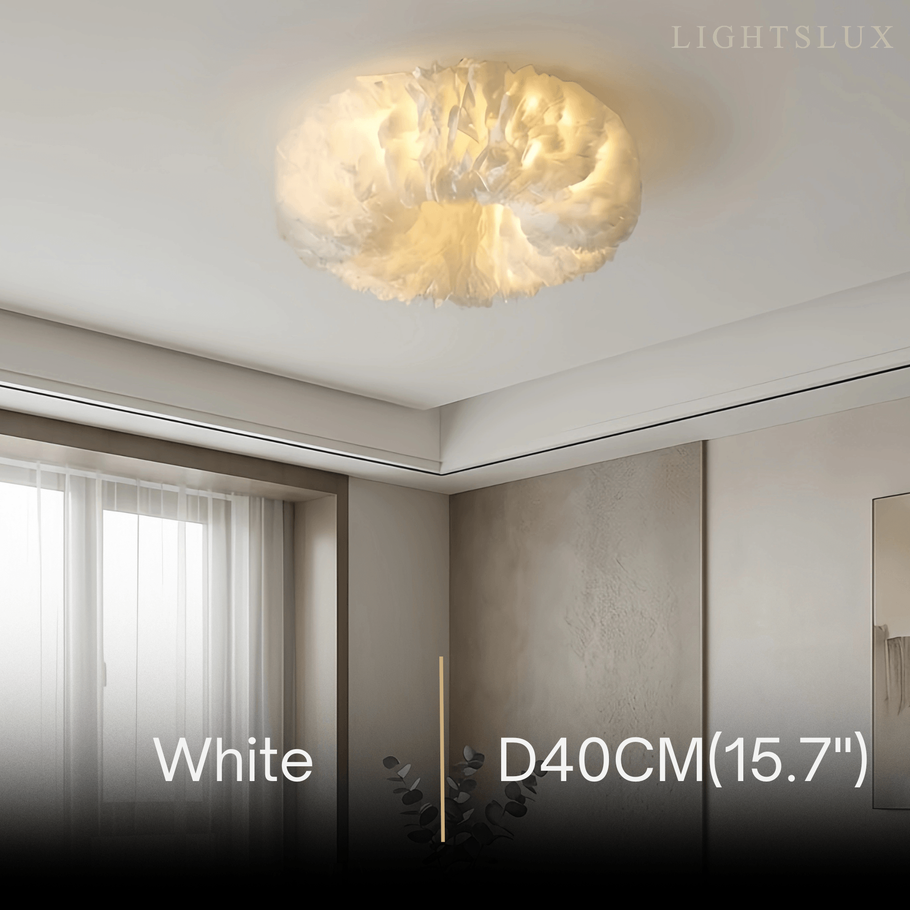 Lunara Art Deco Round Ceiling Light Art Feather