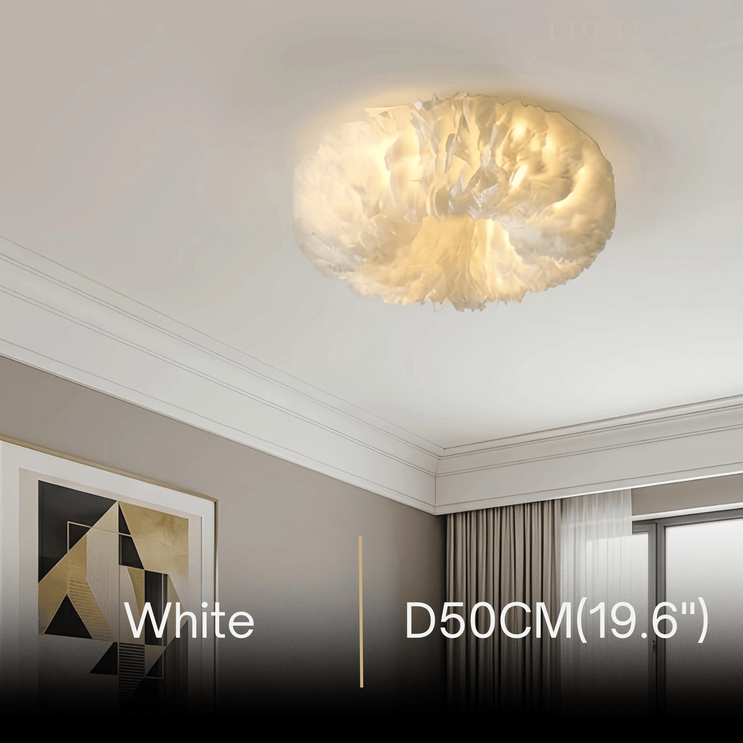 Lunara Art Deco Round Ceiling Light Art Feather