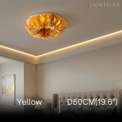 Lunara Art Deco Round Ceiling Light Art Feather