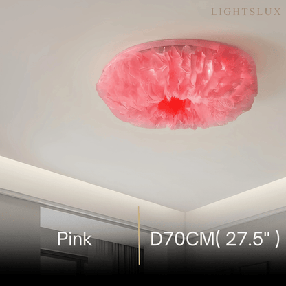 Lunara Art Deco Round Ceiling Light Art Feather