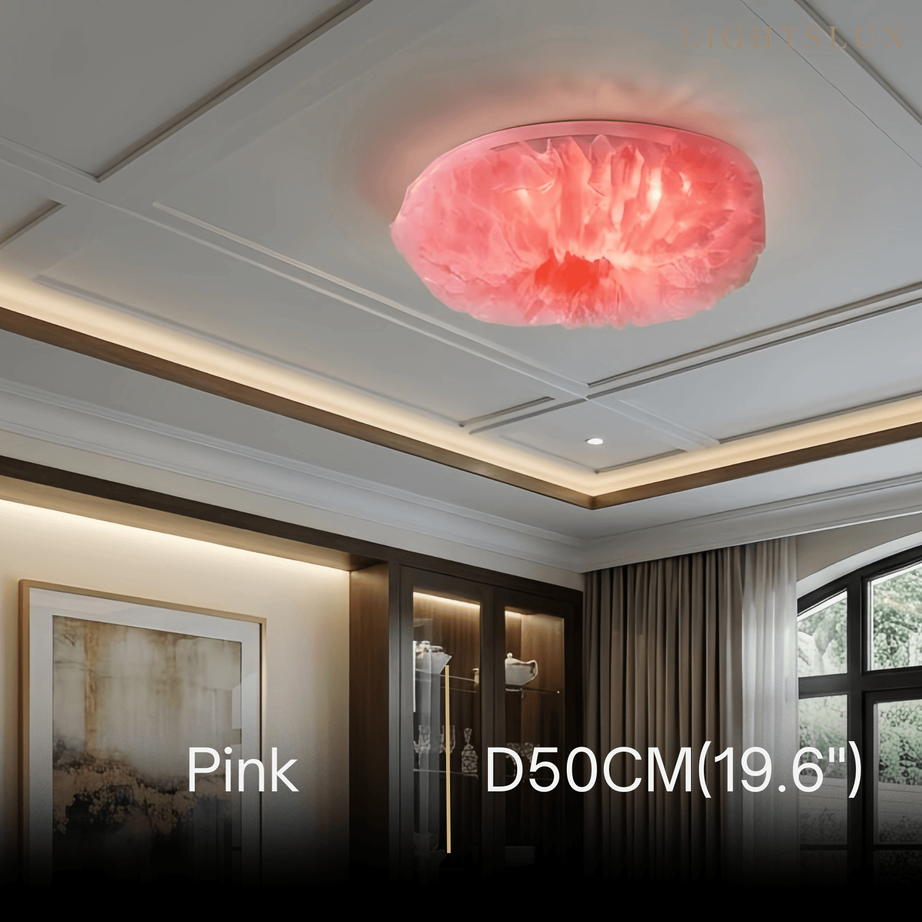 Lunara Art Deco Round Ceiling Light Art Feather