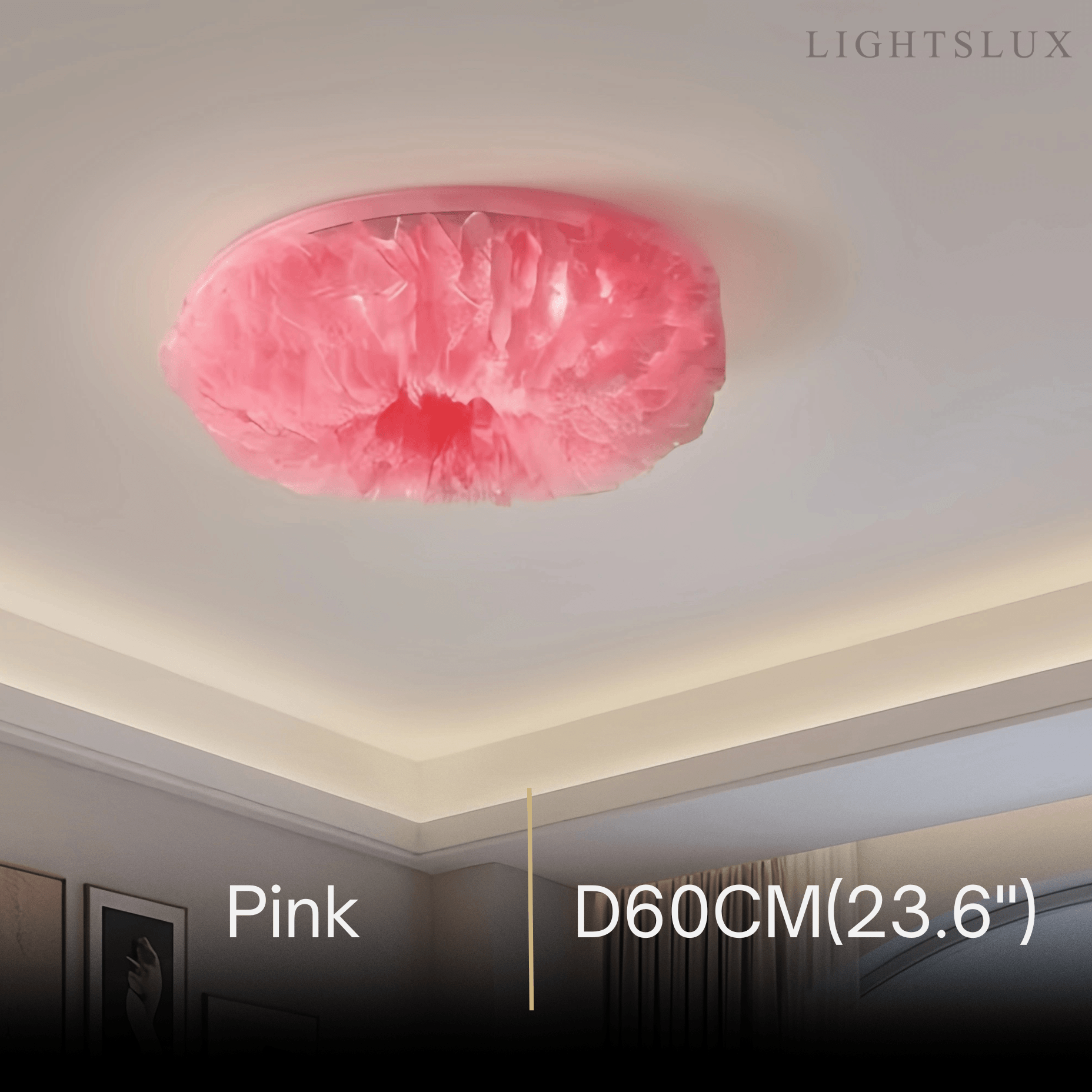 Lunara Art Deco Round Ceiling Light Art Feather