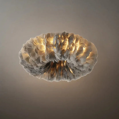 Lunara Art Deco Round Ceiling Light Art Feather