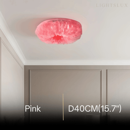 Lunara Art Deco Round Ceiling Light Art Feather