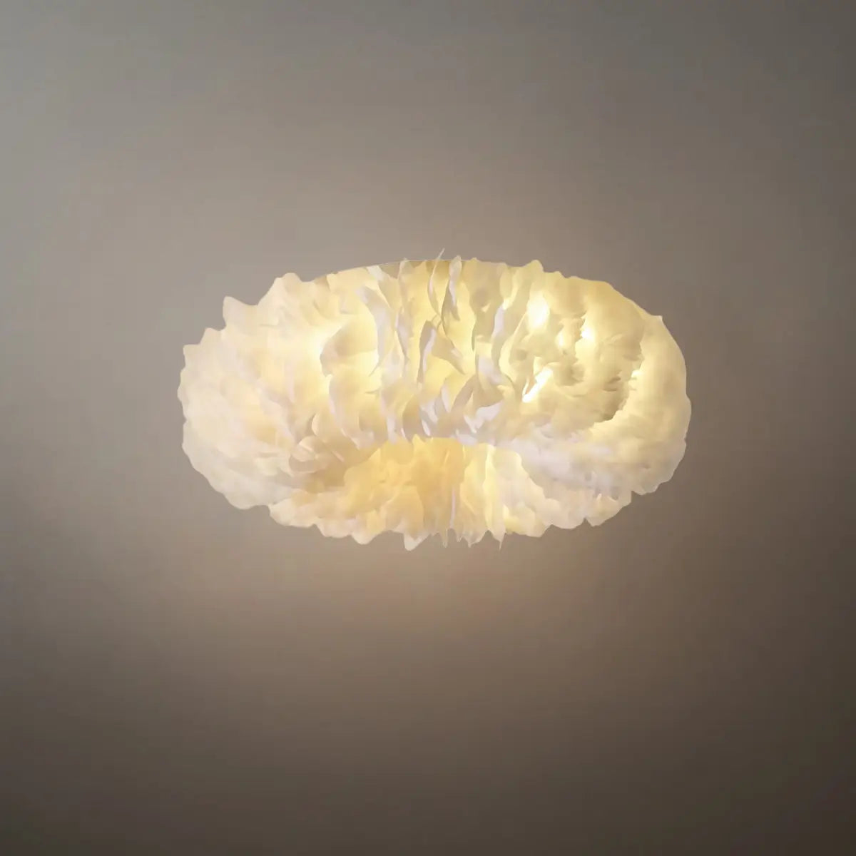 Lunara Art Deco Round Ceiling Light Art Feather