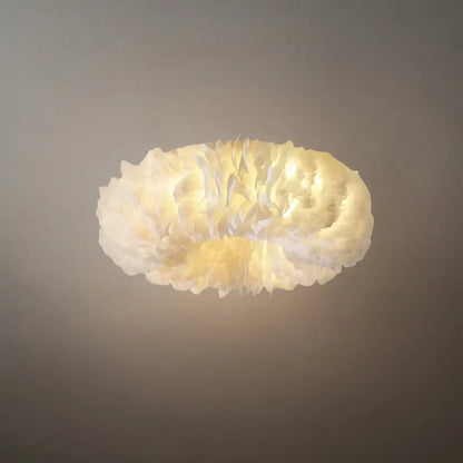 Lunara Art Deco Round Ceiling Light Art Feather