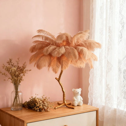Nordic Feather Table Lamp Khaki