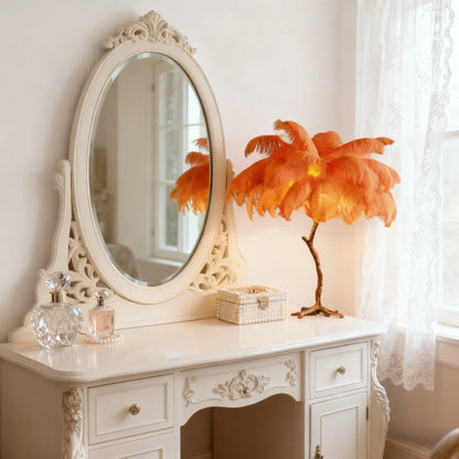 Nordic Feather Table Lamp Orange