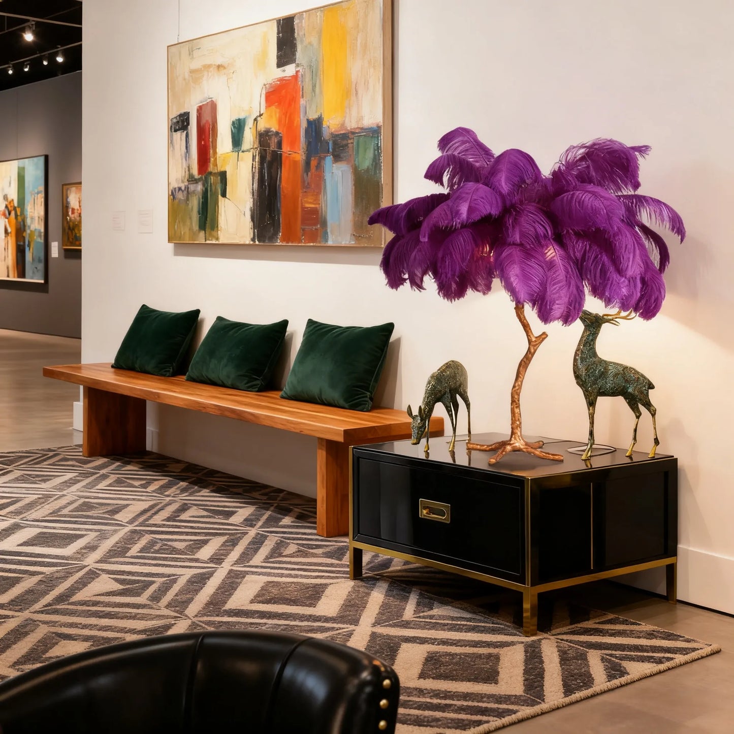 Nordic Feather Table Lamp Purple