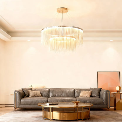 Velora Royal Pendelleuchte – Ausführung in Gold/Silber/Roségold für das Wohnzimmer