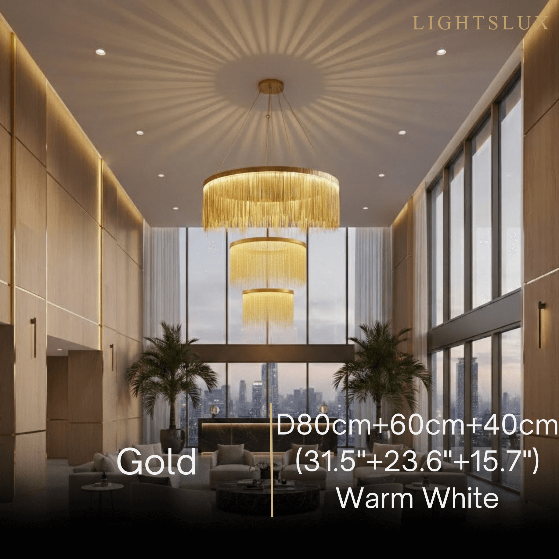 Royal Pendant Light –Gold/Satin Nickel Metal Finish for Living Room