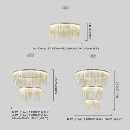 Royal Pendant Light Tassel Size