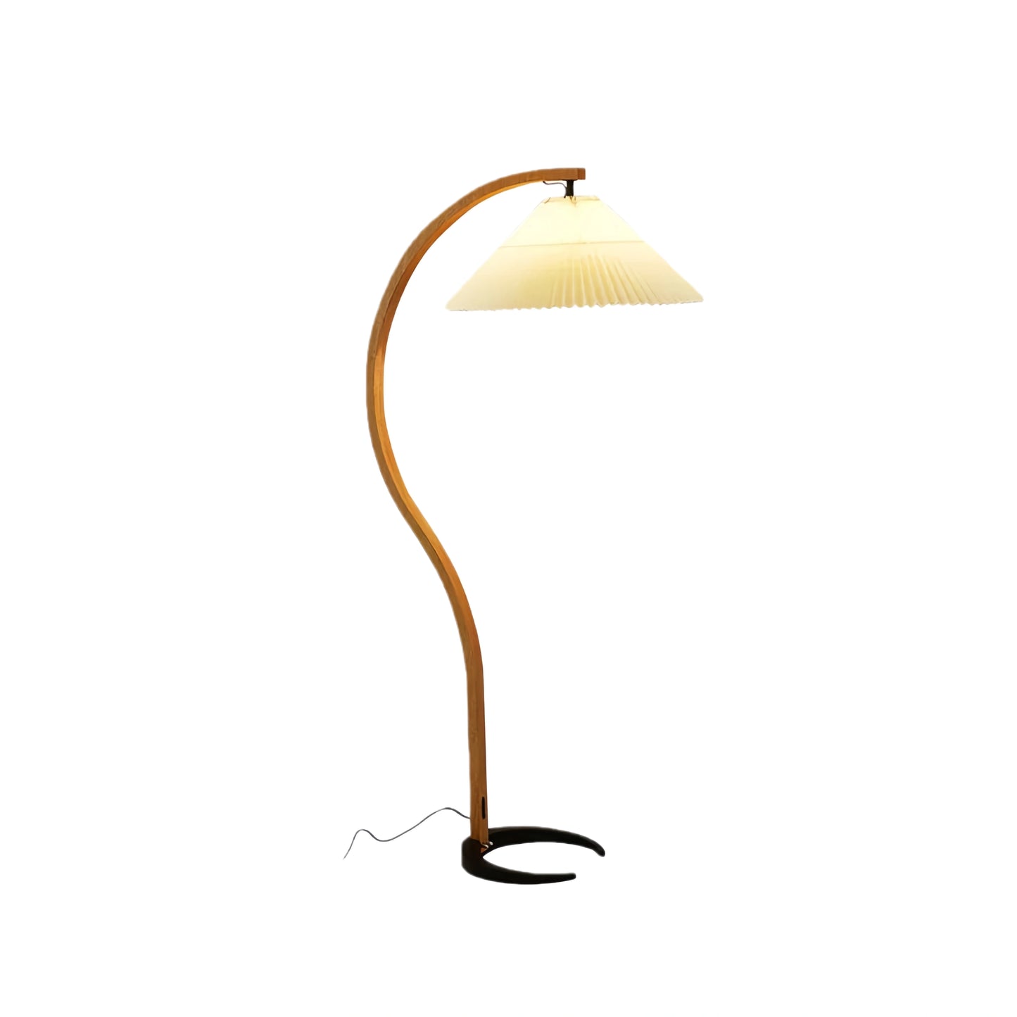Modern Floor Lamp Wood Fabric