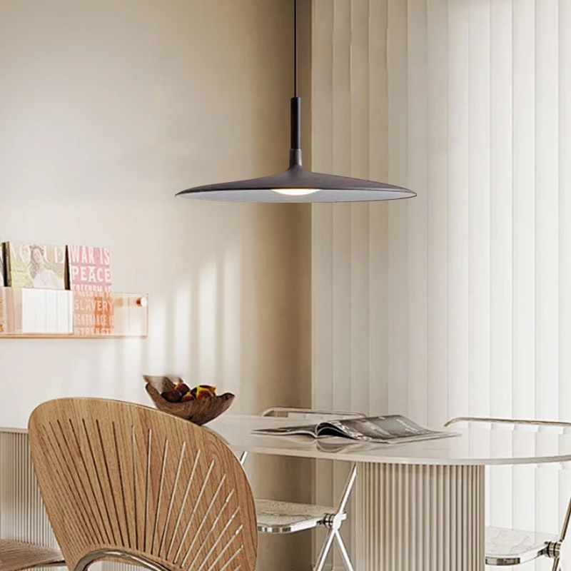 Industrial Black Pendant Light Flying Saucer Dining Room 45cm