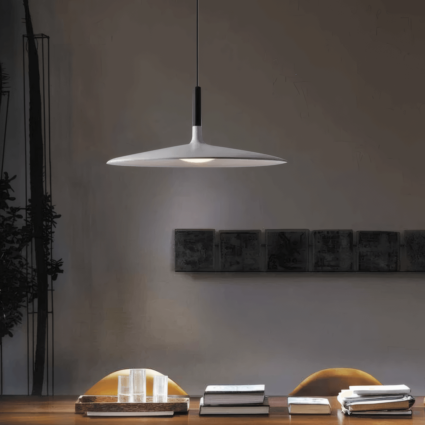 Industrial Gray Pendant Light Flying Saucer Dining Room 45cm