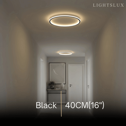 Embrace Modern Round Ceiling Light – Black&White Metal for Living Room
