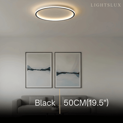 Embrace Modern Round Ceiling Light – Black&White Metal for Living Room