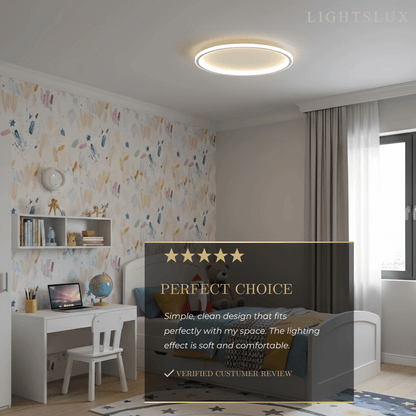 Embrace Modern Round Ceiling Light – Black&White Metal for Living Room