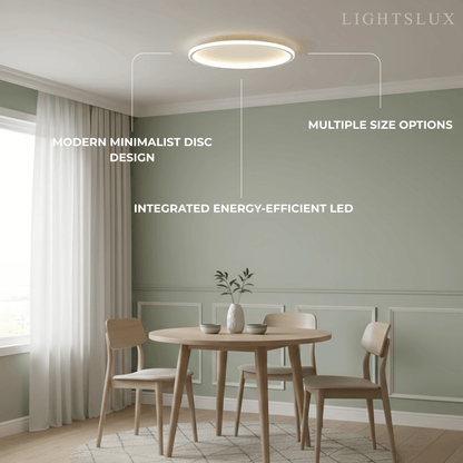 Embrace Modern Round Ceiling Light – Black&White Metal for Living Room