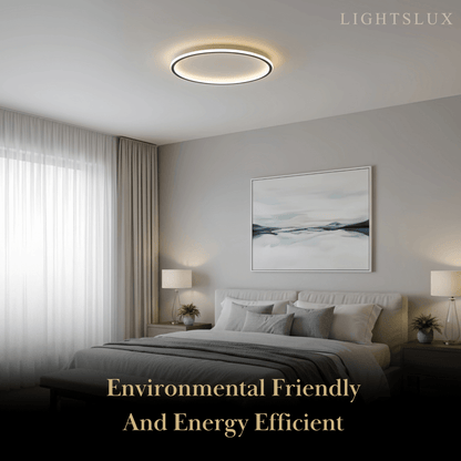 Embrace Modern Round Ceiling Light – Black&White Metal for Living Room