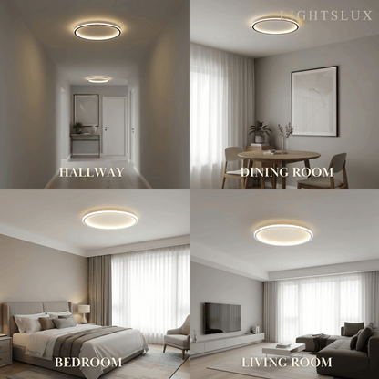Embrace Modern Round Ceiling Light – Black&White Metal for Living Room
