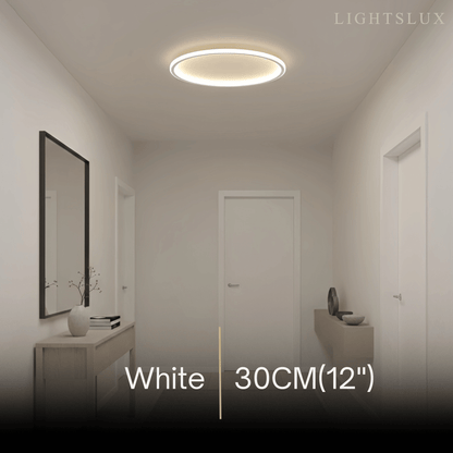 Embrace Modern Round Ceiling Light – Black&White Metal for Living Room