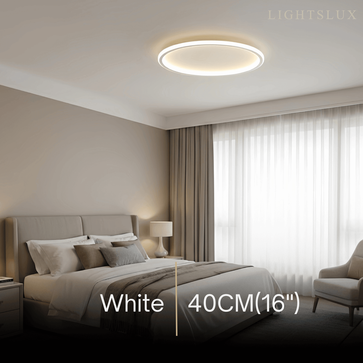 Embrace Modern Round Ceiling Light – Black&White Metal for Living Room
