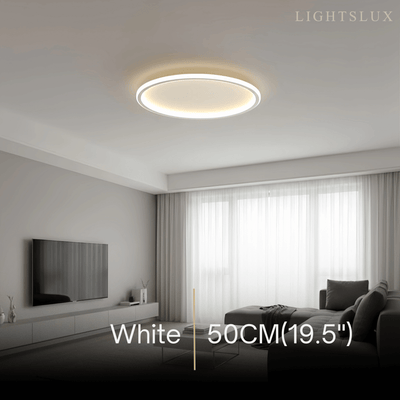 Embrace Modern Round Ceiling Light – Black&White Metal for Living Room