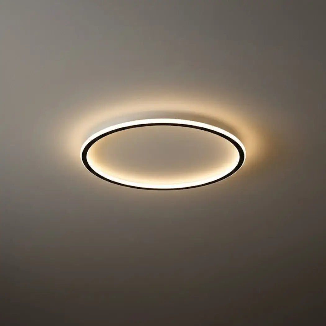 Embrace Modern Round Ceiling Light – Black&White Metal for Living Room