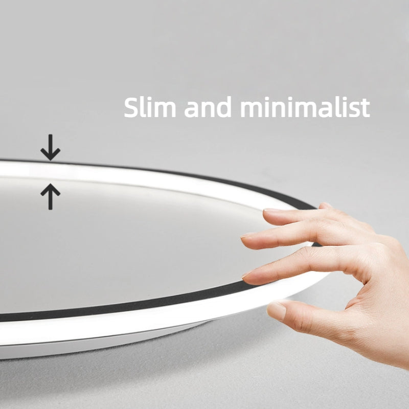 Embrace Modern Round Ceiling Light – Black&White Metal for Living Room