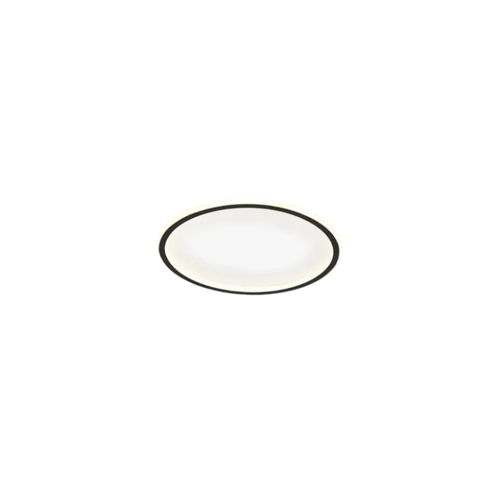Embrace Modern Dimmable Round Ceiling Light – Black&White Metal for Living Room