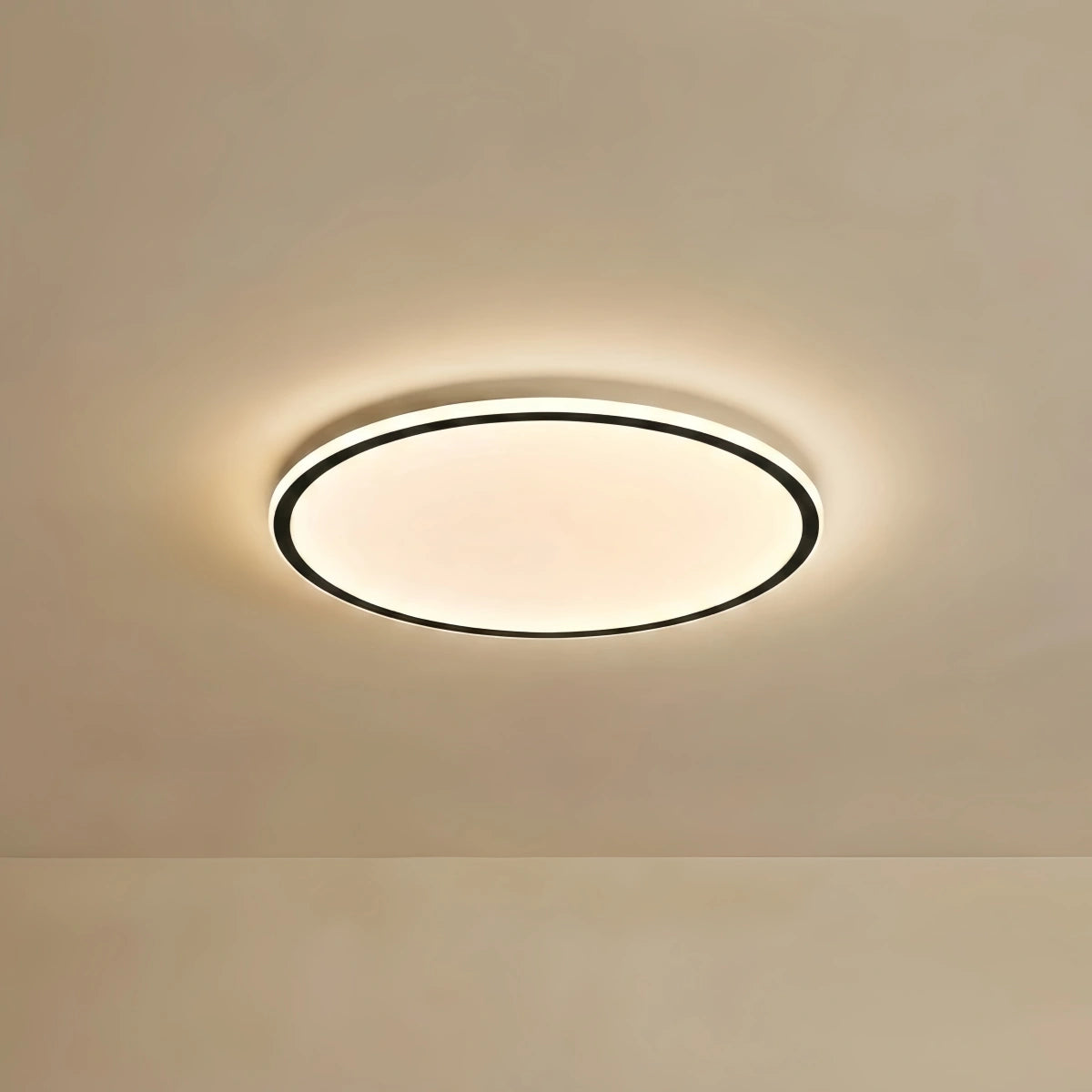 Embrace Modern Round Ceiling Light – Black Metal for Living Room