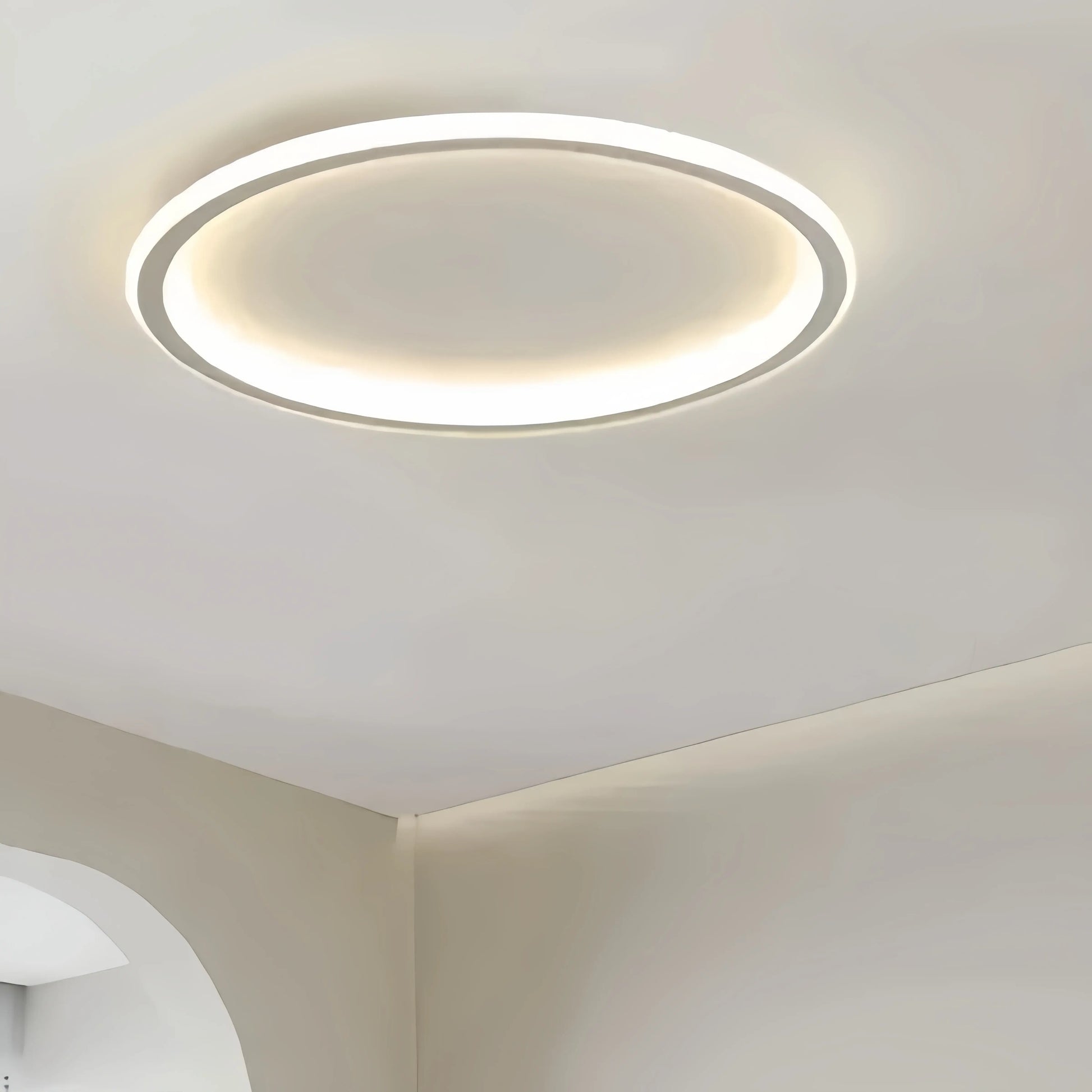 Embrace Modern Round Ceiling Light – Black&White Metal for Living Room