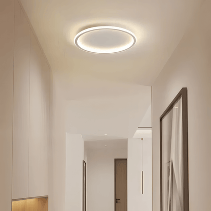 Modern White Round Ceiling Light Corridor