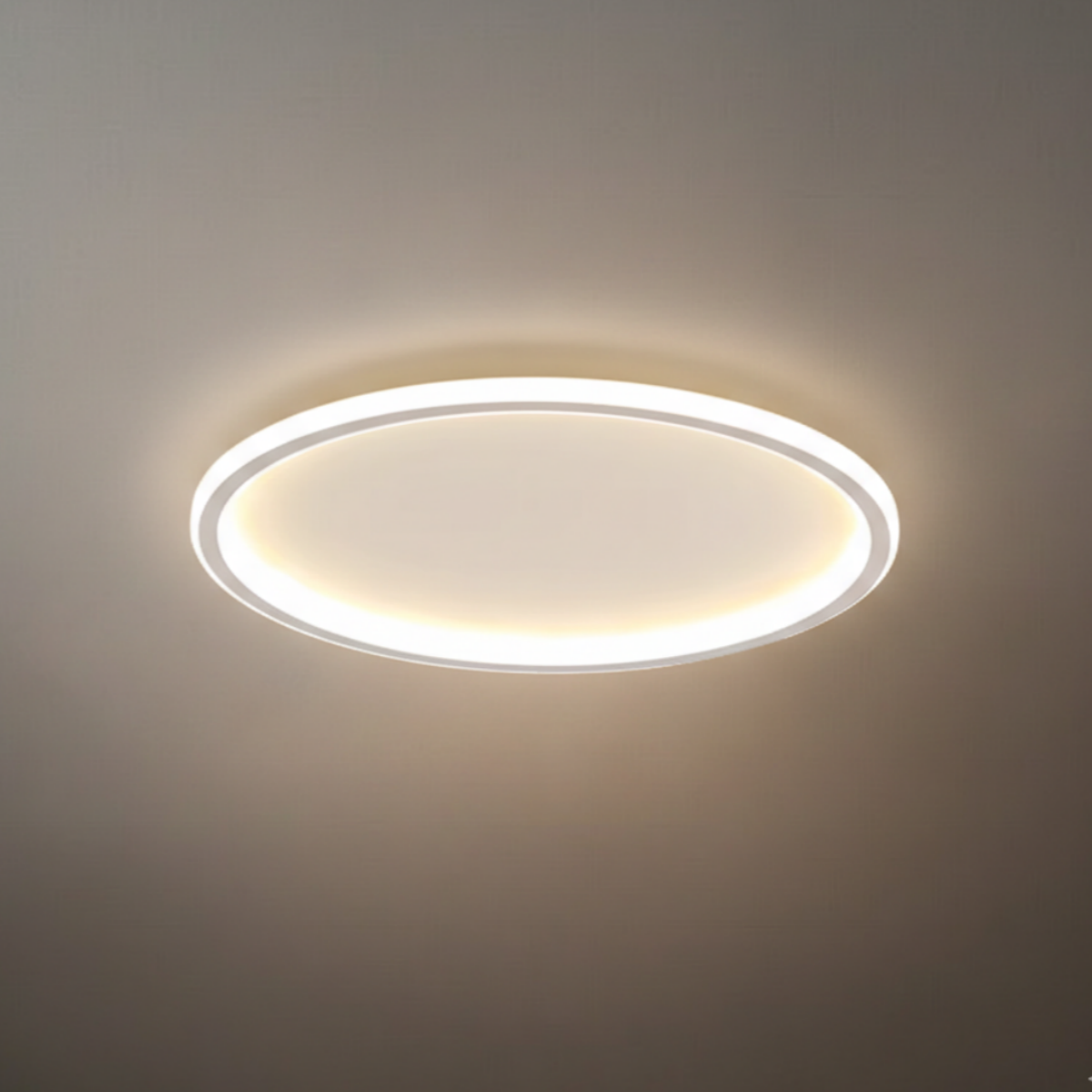Modern Dimmable Round Ceiling Light – Black&White Metal for Living Room