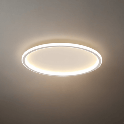 Embrace Modern Round Ceiling Light – Black&White Metal for Living Room