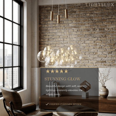 Designer Bubble Pendant Light — Clear Glass