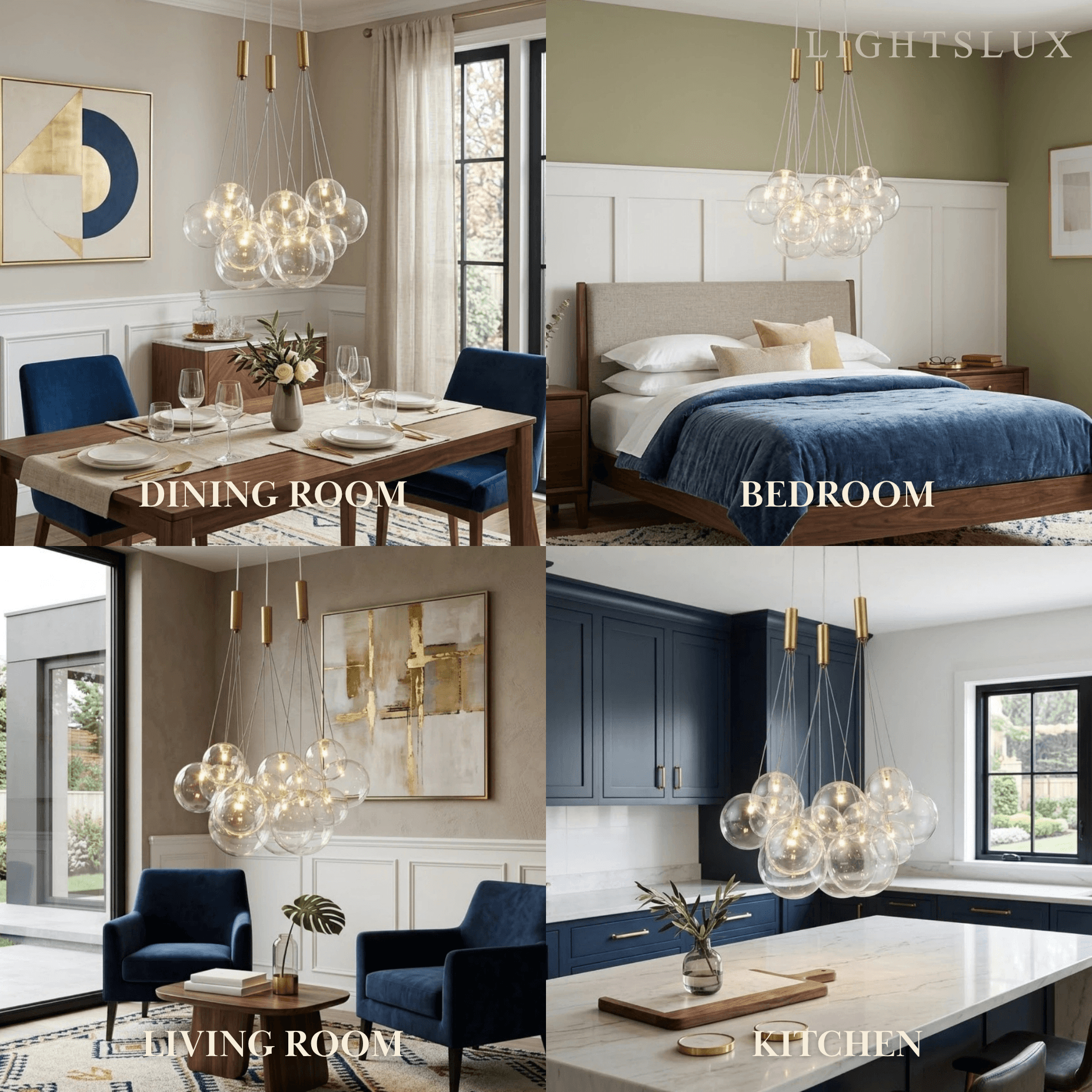 Designer Bubble Pendant Light — Clear Glass
