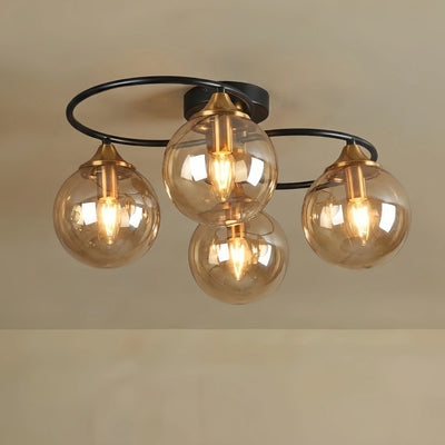 Modern Bubble Ceiling Light - Metal/Glass for Living Room